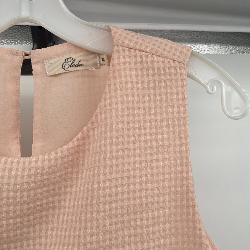 Elodie Womens Textured Sleeveless Top Mixed Media Peach Size Medium - Picture 4 of 9